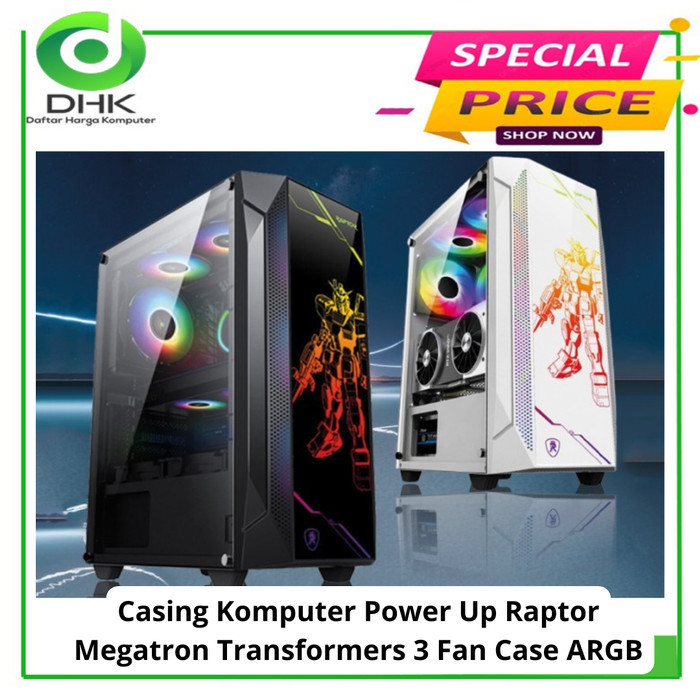 Casing Komputer Power Up Raptor Megatron Transformers 3 Fan Case