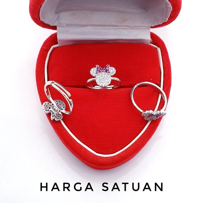 CINCIN ANAK PERAK 925 LAPIS EMAS PUTIH / CINCIN MINI MOUSE
