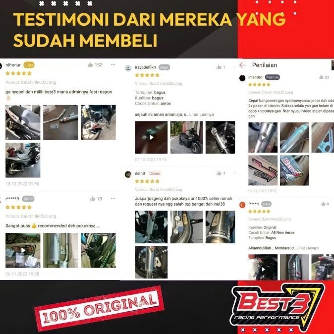 A06 Knalpot Racing Best3 All New Honda Pcx 160 Vario 160 Kenalpot Ori