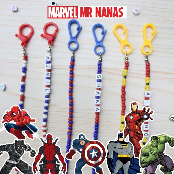 STRAP MASKER SUPERHERO MARVEL ANAK LAKI-LAKI GANTUNGAN MASKER ANAK