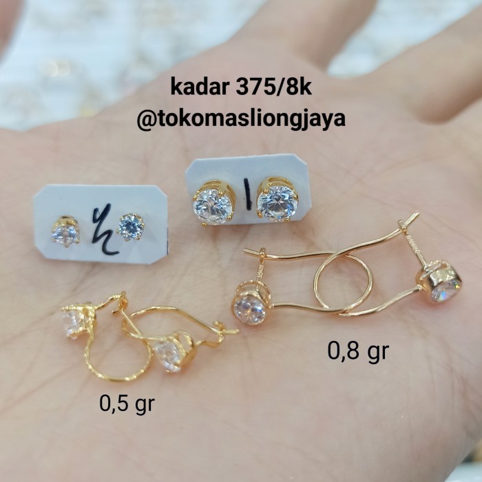 ANTING / GIWANG TUSUK DESI EMAS KADAR 375/8K ANTING EMAS MUDA