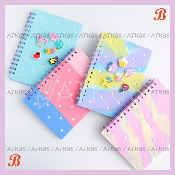 

| PGT | NOTEBOOK BUKU CATATAN SPIRAL RING SILICON JIBBITZ DIY DIARY JURNAL