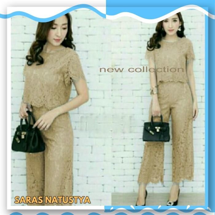 ST KULOT BRUKAT COKSU VE SETELAN WANITA BRUKAT COKLAT SUSU BERKUALITAS 