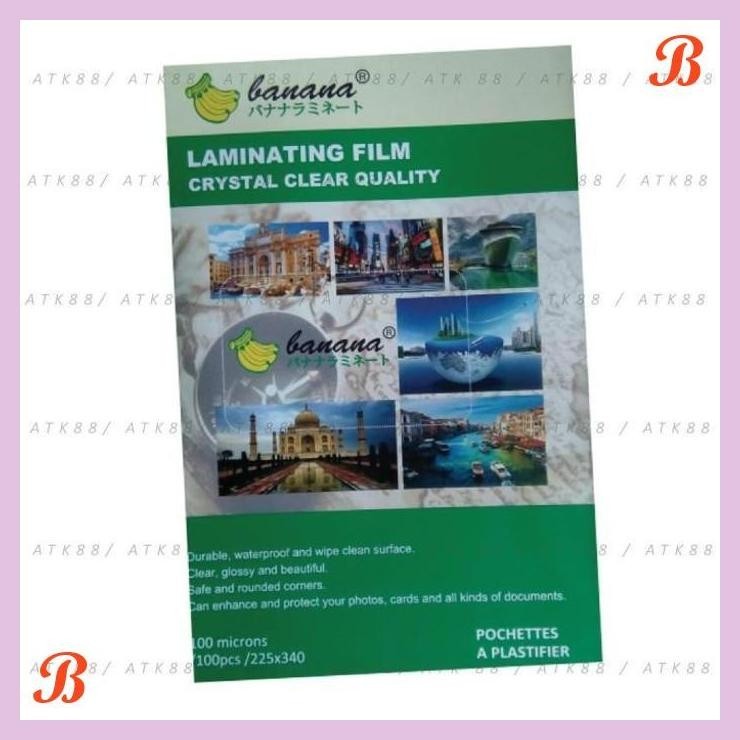

| PGT | PLASTIK LAMINATING F4 MERK BANANA (1 PAK ISI 100 PCS)