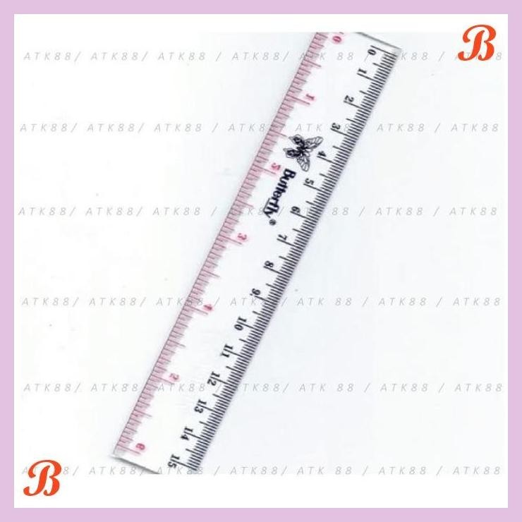 

| PGT | PENGGARIS 15 CM BUTTERFLY ECERAN GROSIR MURAH PLASTIK MIKA TRANSPARAN
