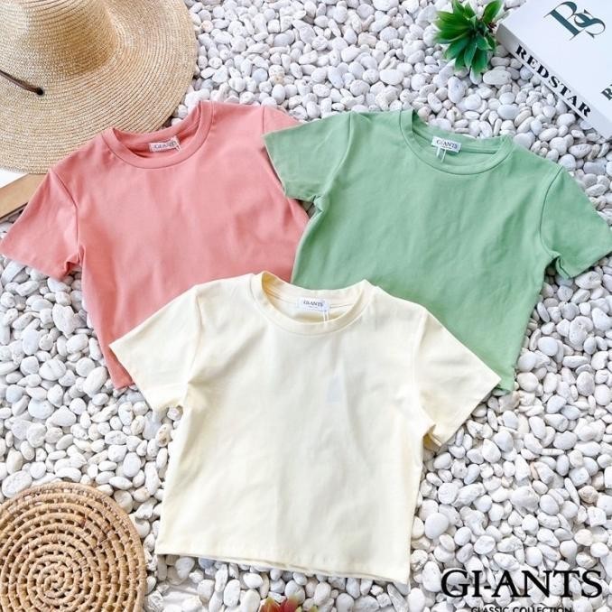 Kaos Giant Basic/Giant Studio Crop Top Roundneck Import Bangkok