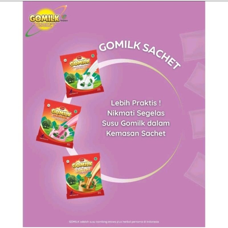 

Gomilk susu kambing etawa plus herbal sachet 1 renteng (isi 10) // lebih praktis // tinggal seduh // mudah dibawa kemana-mana