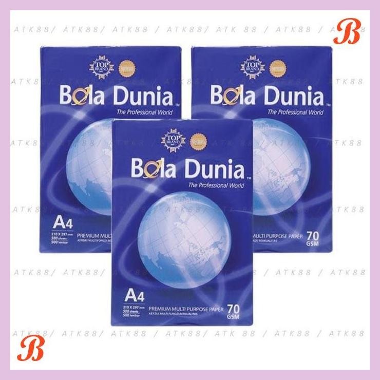 

| PGT | KERTAS BOLA DUNIA HVS A4 70GR