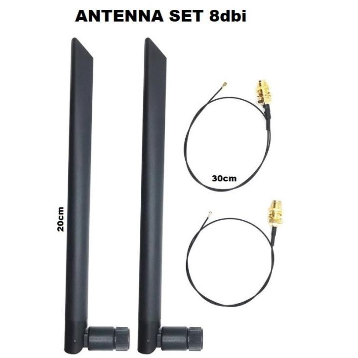 Terbaik Antenna ax200 ax210 ax201 9560 m2 mhf4 ipex4 wifi dual antena ngff - antenaset-8dbi