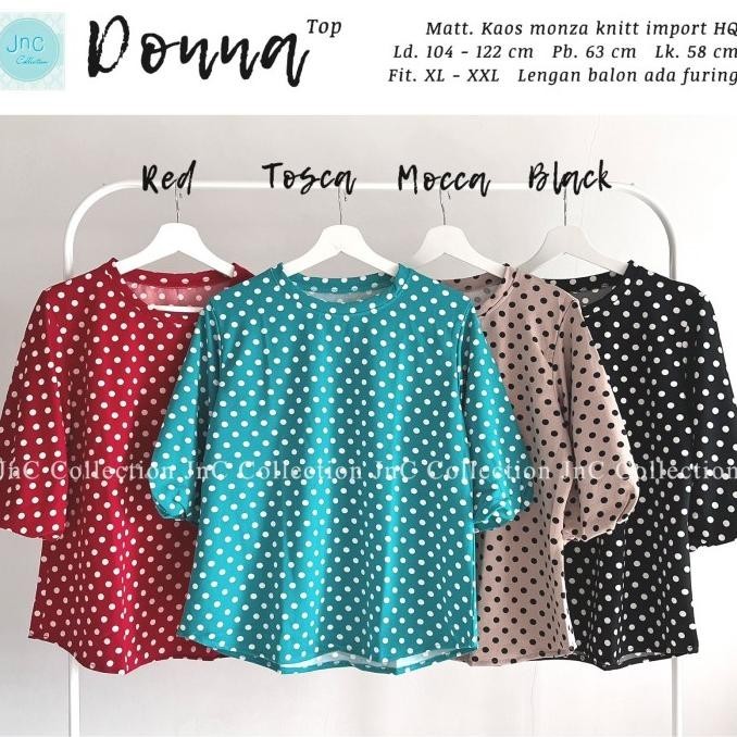 Blouse Atasan Jumbo Wanita Motif Polkadot - Ondela Top