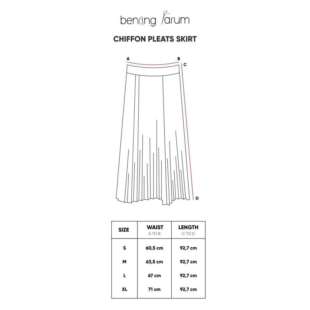 Benang Jarum - Chiffon Pleats Skirt - Camel