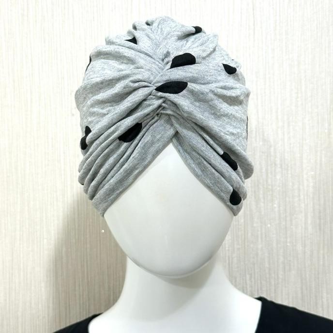 Turban Hijab Jilbab Instan Qqinian Abu Bola Polkadot Hitam Grosir