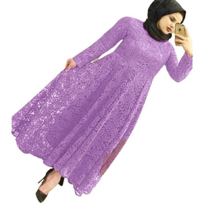 Yuni Super Jumbo 3Xl Lilac [Gamis 0121] Tji Baju Gamis Wanita Terbaru