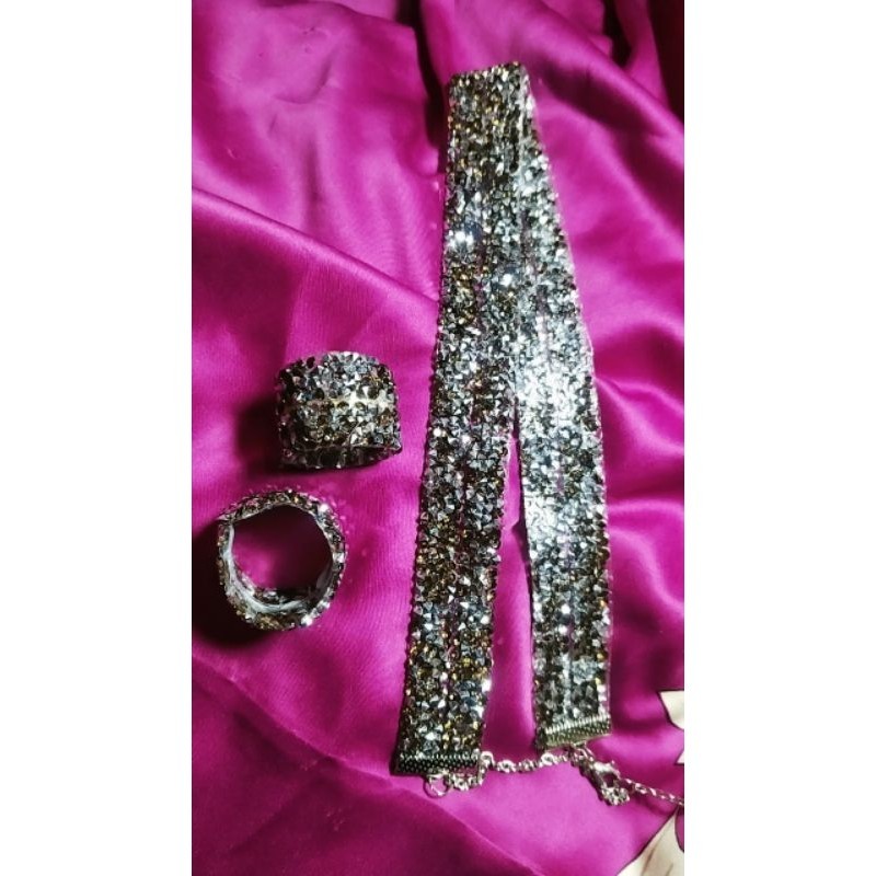 paket bandana hijab Diamon kristal ,kolong hijab, cincin kolong hijab