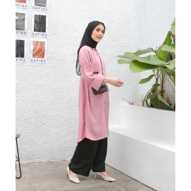 Evonne Atasan Baju Wanita Tunik Dayana Blush Oversize Ld115 E31-18
