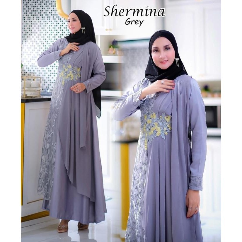 Maxi Shermina Syari Gamis Cantik Pesta Lebaran Seragam Muslim Jumbo