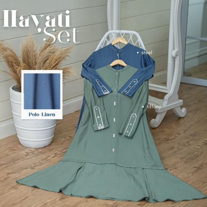 Hayati Set Gerai Mika | Gamis Set Black