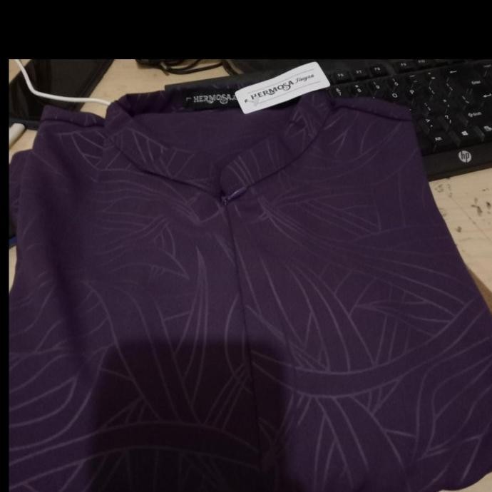 Gamis Embos Ungu Tua Hermosa Yoris Caltri Abstrak/Gamis Ungu Tua Murah