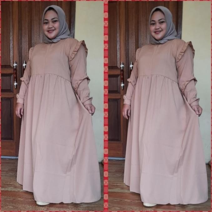 Gamis Jumbo Susye Ld 130 Ld 140 Ld 150 Yora Cream