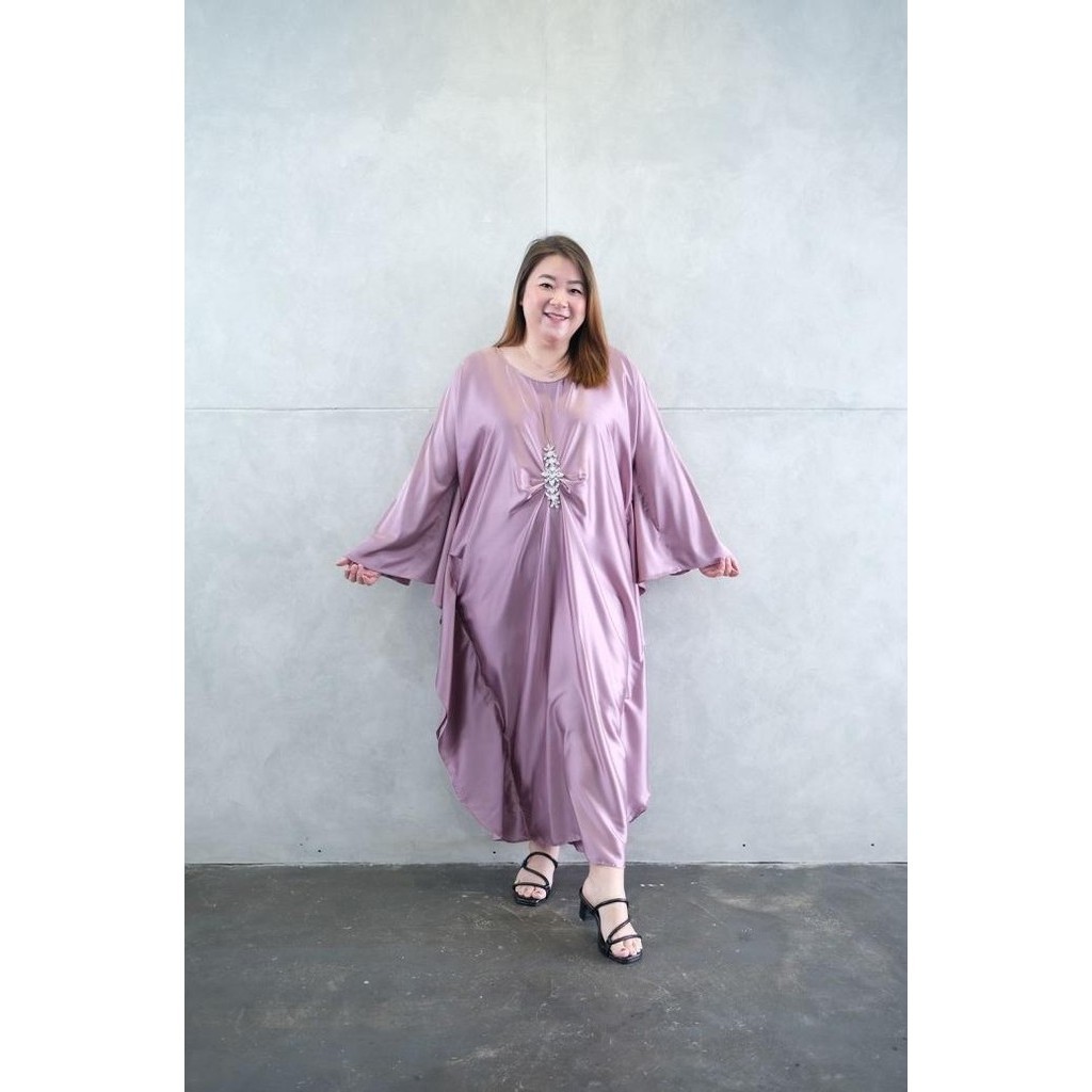 Jumbo 0040 Misha Kaftan Dress Bigsize Bahan Armani Silk Import Fit Xxl