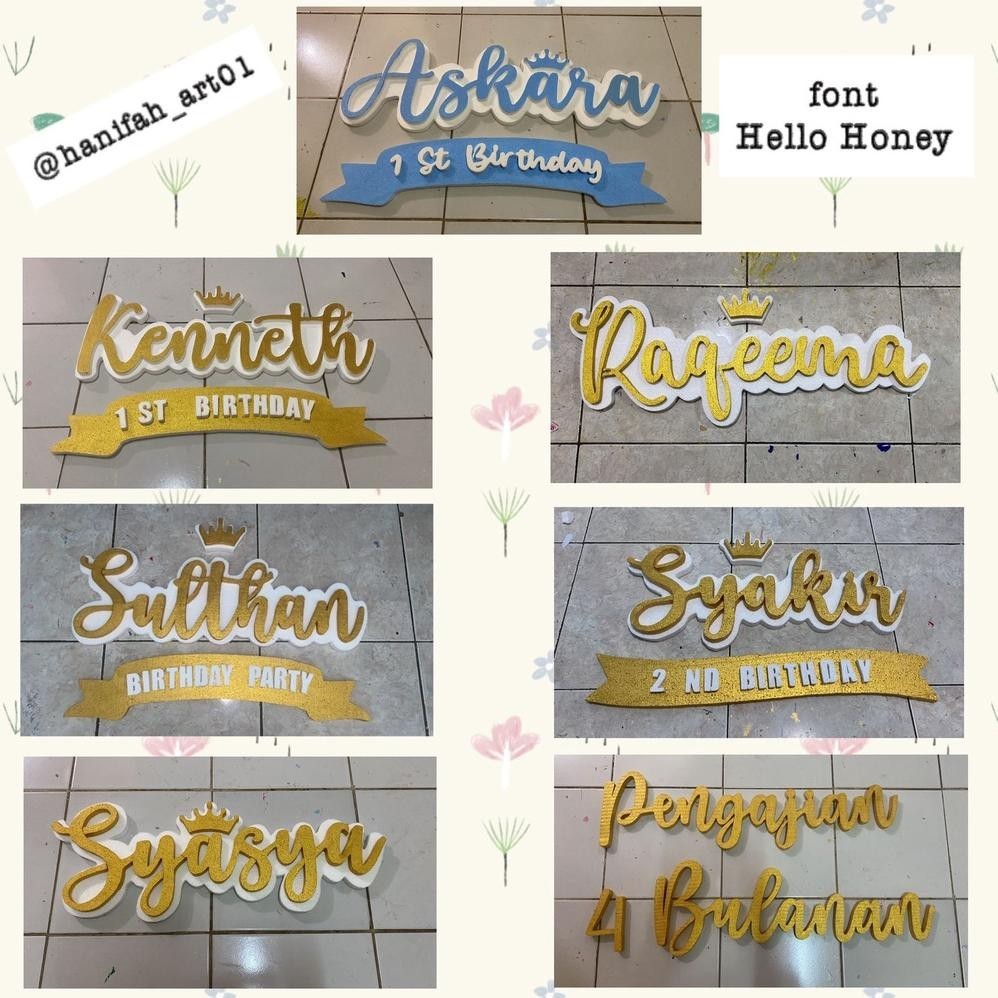 

LARIS paket murmer nama dan pita/paket dekor/paket nama simpel/ultah/huruf sterofoam/huruf nama MS99