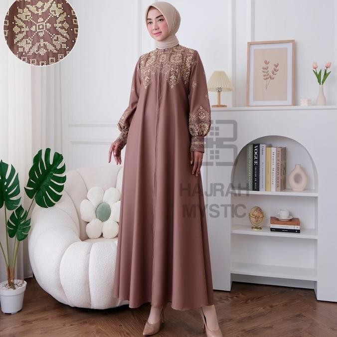 Gamis Toyobo Bordir Komputer Terbaru Sempel Bahan Tidak Panas