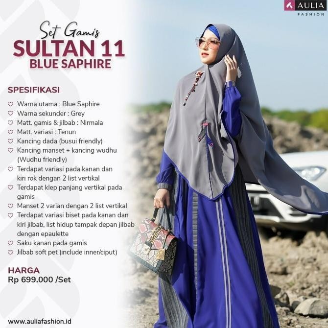 Gamis Sultan 11 Blue Saphire Busui Premium Original Aulia Fashion