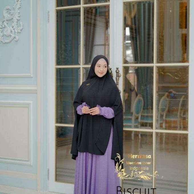 Gamis Syari Embos Gamis Biscuit Dark Lilac Gamis Hermosa Ori