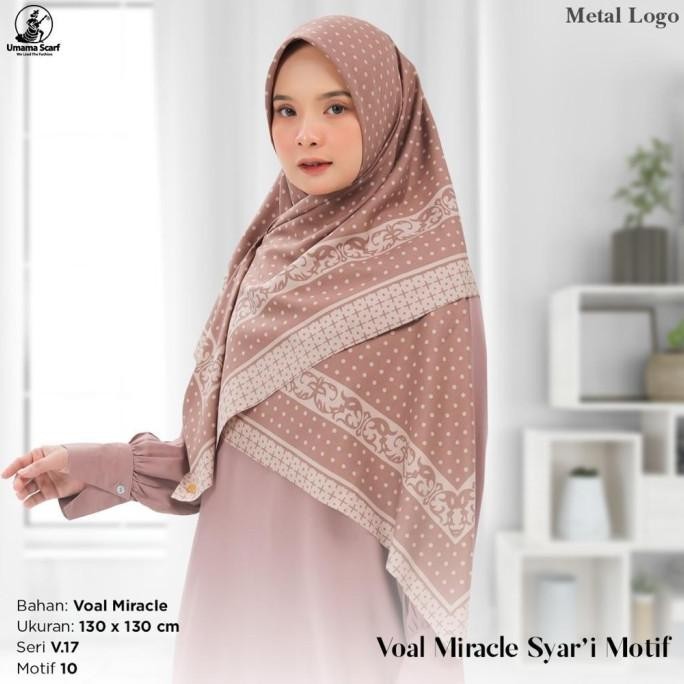 Jilbab Voal Miracle Syari Motif Lc Umama Segiempat