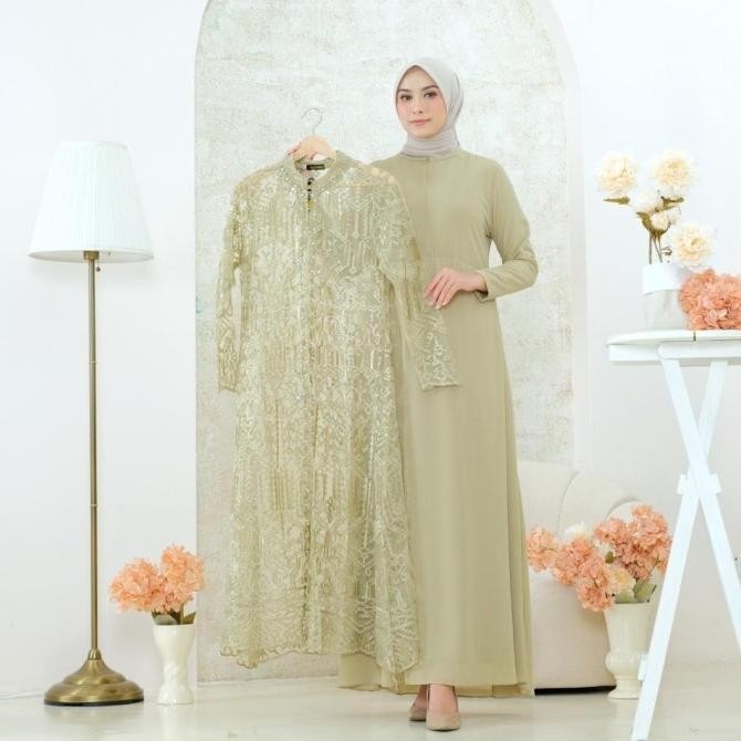 Gamis CardiganDress Outer/Gamis Pesta/Gamis Brokat/Gamis