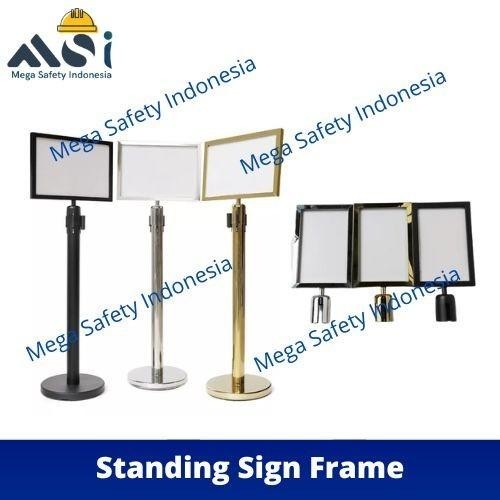 

Standing Sign Frame Stainless Papan Tiang Antrian - Stainless , Landscape A4