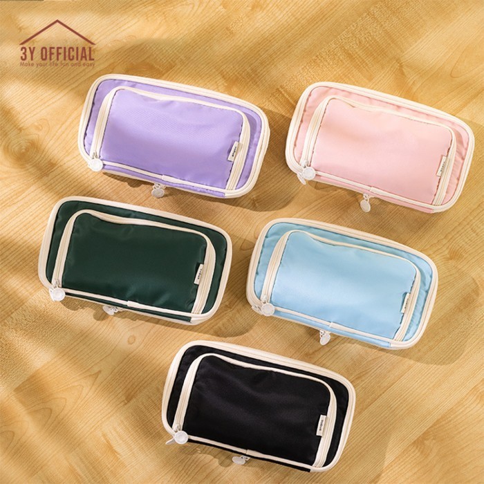 

3Y Angoo Macaron Window Kotak Pensil Tempat Makeup Korean Style