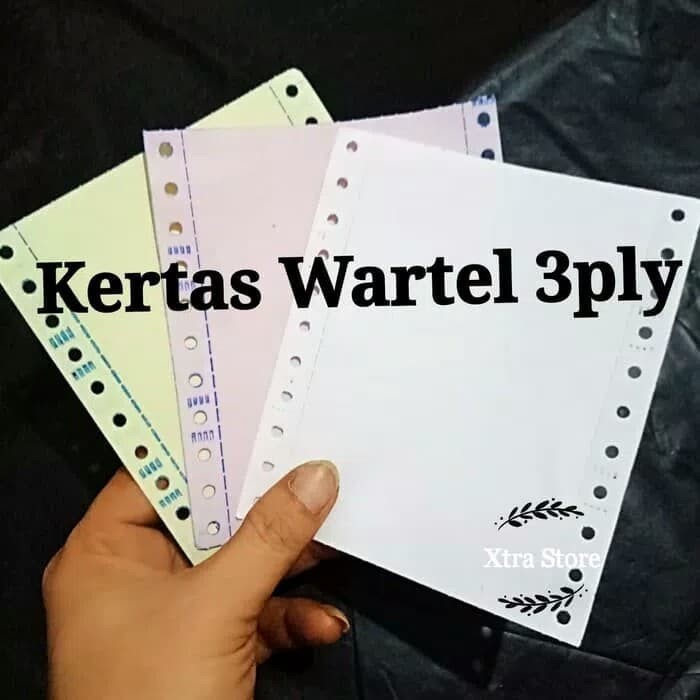 

Kertas Wartel 3Ply 9.5X11/4 Double Pin Hole Continuous Form 1000Set