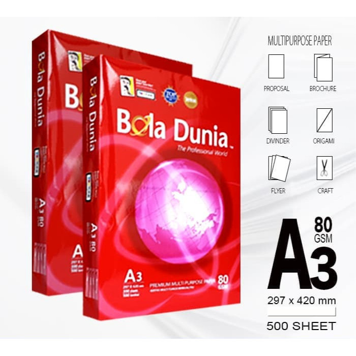 

Bola Dunia - Kertas Hvs Ukuran A3 - 80 Gram