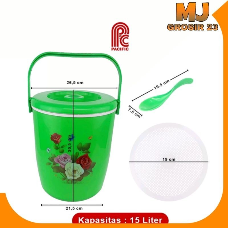 Pacific Rice Bucket / Termos Nasi Bekal Makanan 15 Liter