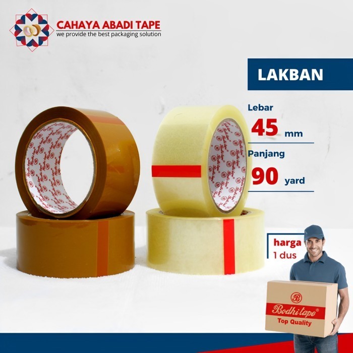 

Lakban Bening Coklat Bodhi 45Mm X 90Yard Asli Termurah Per Dus