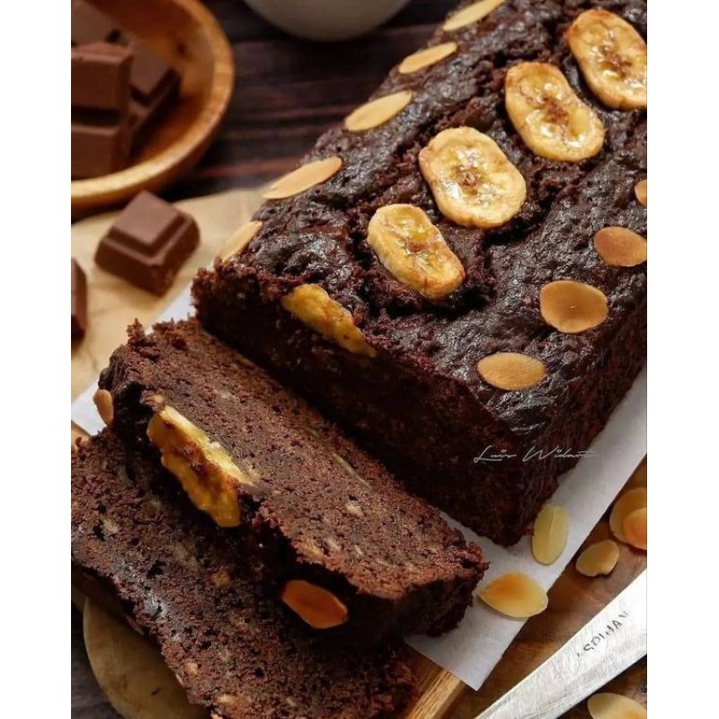 

Brokies-brownies pisang chocolate/Brownies Fudgy / Fudge Sliced (20x10 cm) Brownies Sekat Panggang Coklat/hampers lebaran
