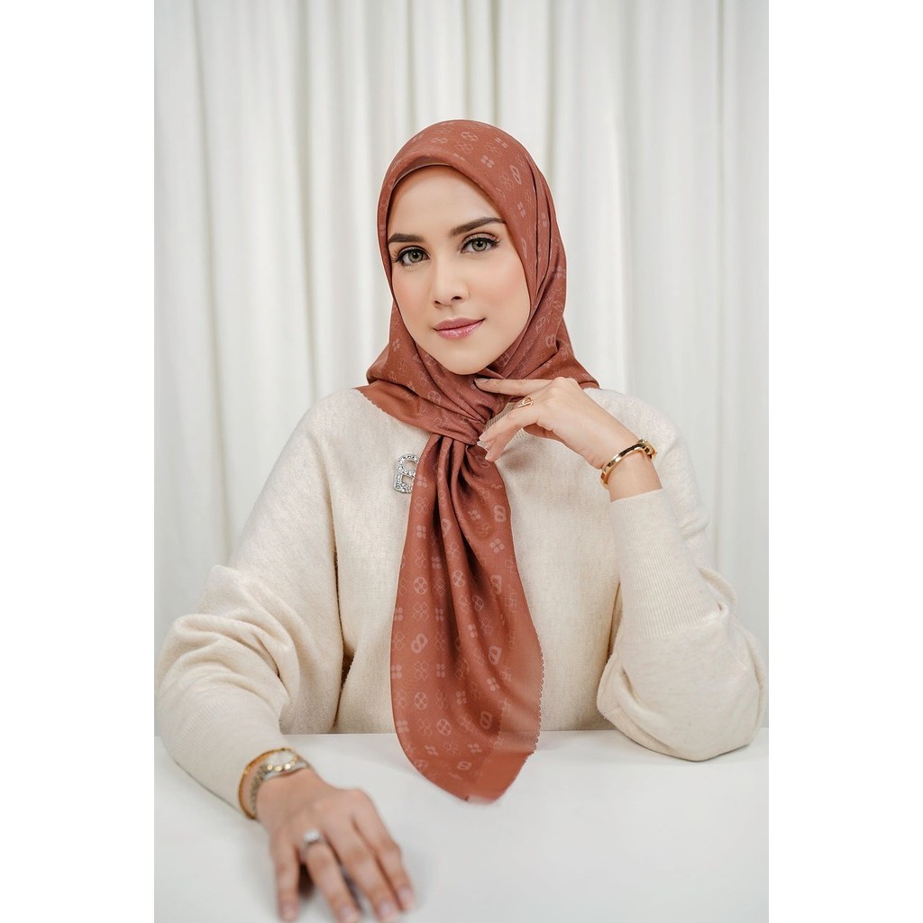 Monogram Voile Square XL - Burnt Sienna