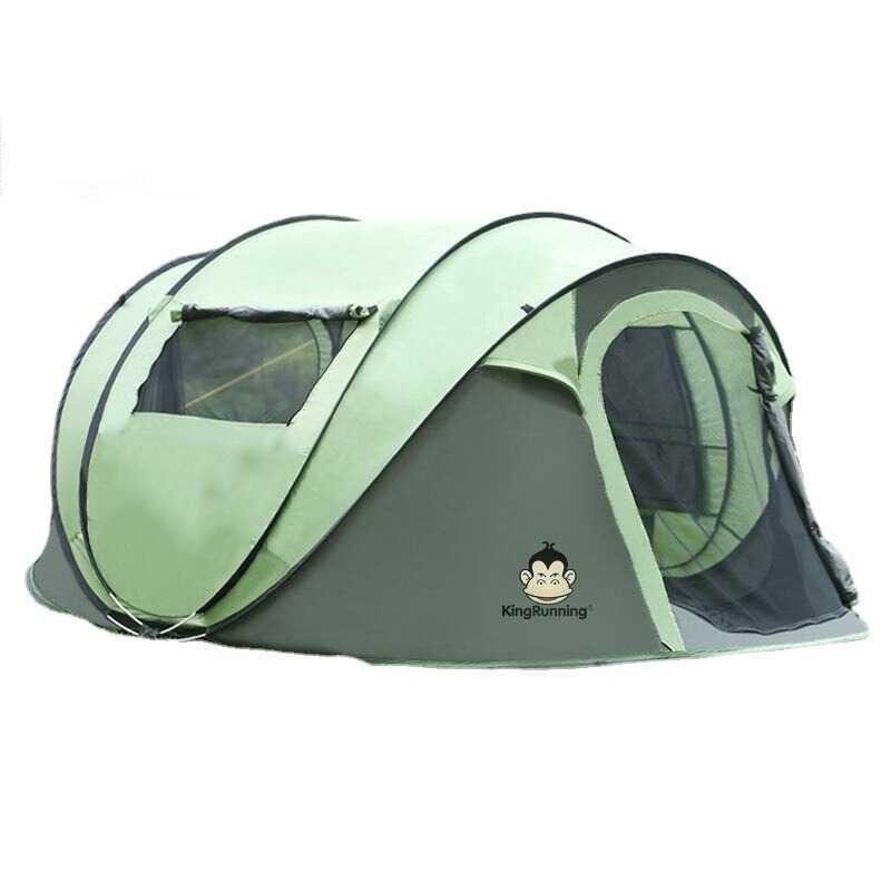 KingRunning Tenda Camping Otomatis Windproof Waterproof S-T414 Kemah Anak Camping Cewek Doubel Doubl