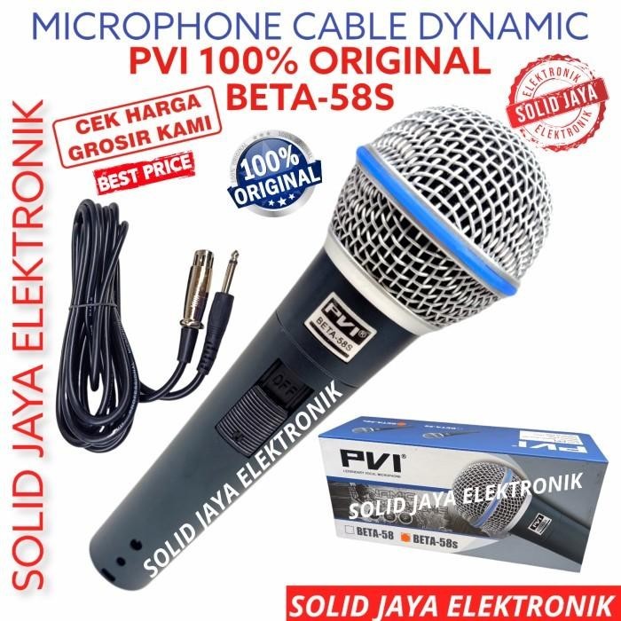 MIC MICROPHONE PVI BETA 58S MIK KABEL BETA-58S BETA 58 S KABEL ASLI