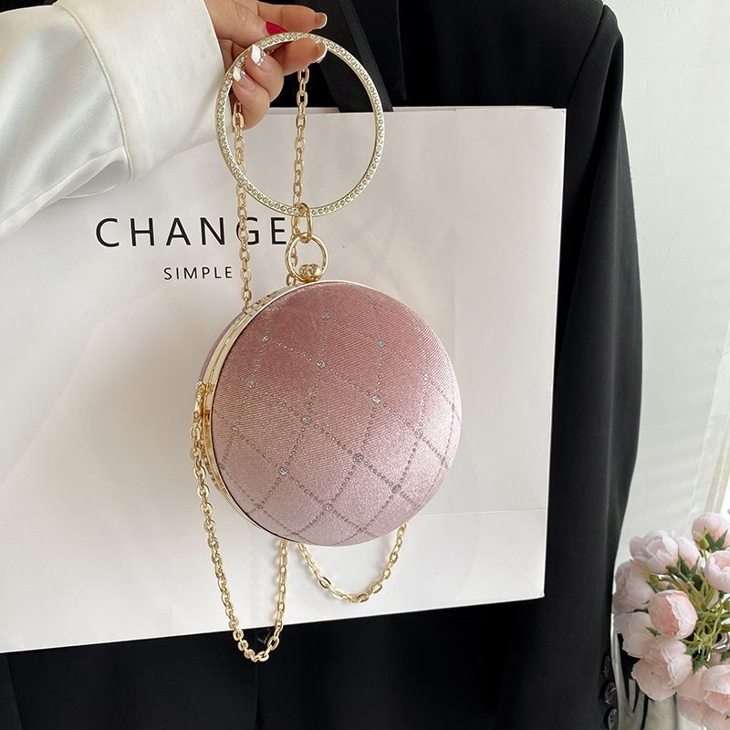 Tas Selempang Populer Tahun Ini, Tas Wanita, Tas Selempang, Tas Bulat Kecil, Rantai Bulat, Tas Popul