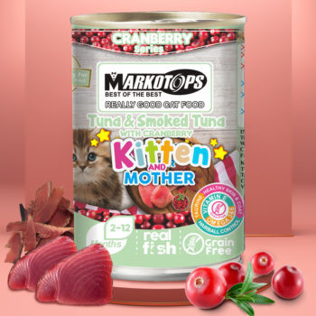Markotops Kaleng Kitten Tuna & Smoked Tuna With Cranberry 400 Gram