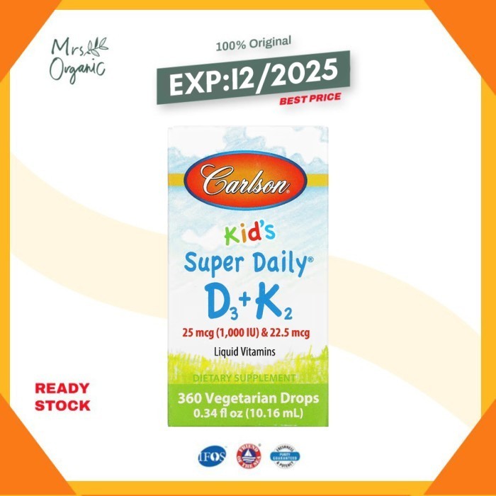 Carlson Kids Super Daily D3+ K2 Drops