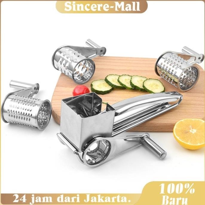 Cheese Grater Stainless Steel Alat Parut Keju Coklat Parutan Putar