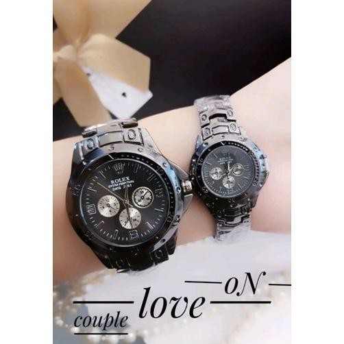 Diskon [Cod] Jam Tangan Rolex Chrono Stainless Steel Free Box + Baterai Cadangan | Jam Tangan Rantai
