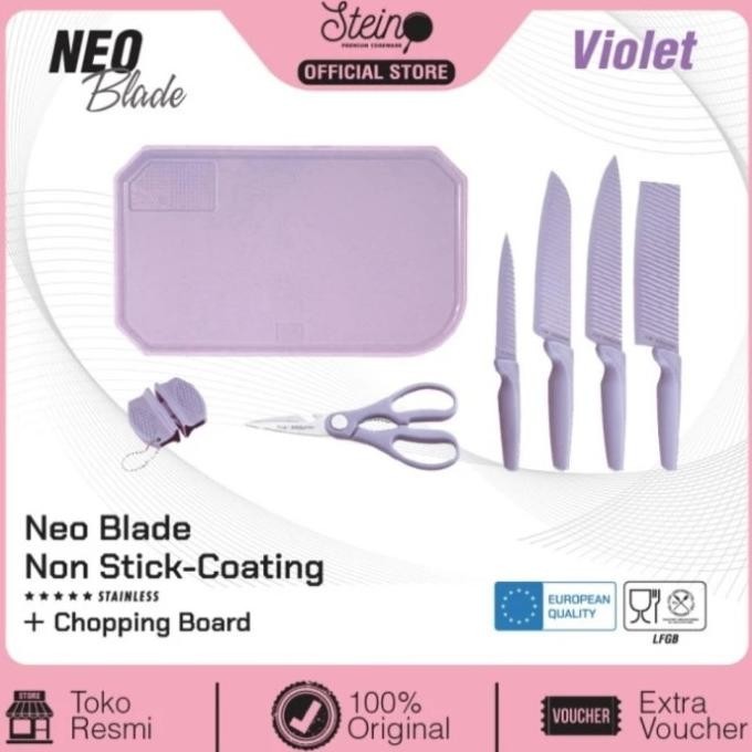 Neo Blade Knife Set Stein /Pisau Set Biru Stein Cookware