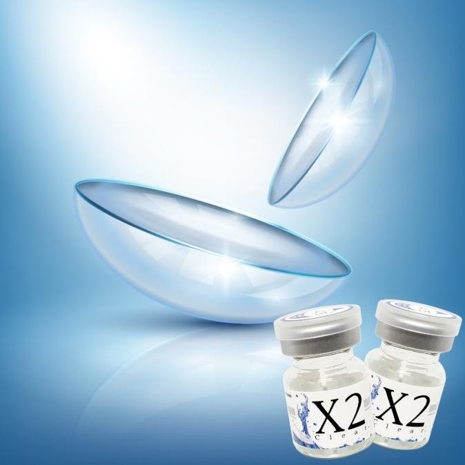 (Cod) Softlens Bening X2 Clear 1 Tahun (-0.50 S/D -10.00) Bisa Beda Minus Dia 14.00Mm / Softlen Sofl