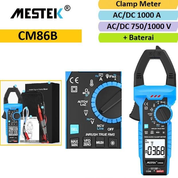 Digital Clamp Meter Tester Tang Ampere Meter Digital Mestek Cm86B |Diskon Murah
