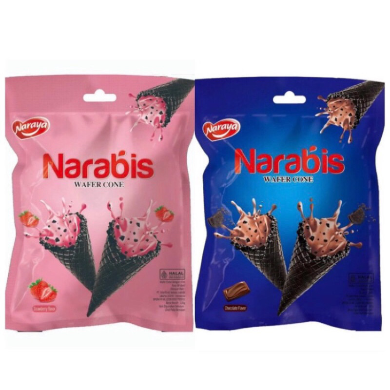 

NEW!! Narabis Wafer Cone Cream Chocolate Strawberry Kemasan 220g