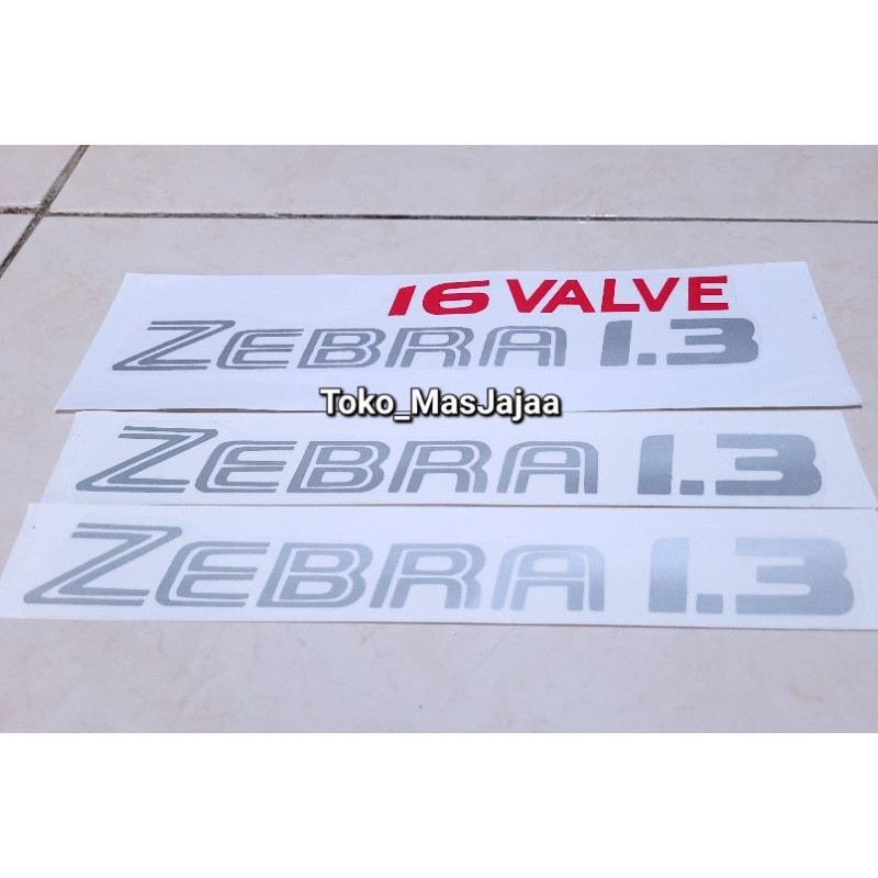 Sticker stiker daihatsu zebra 1.3 16 valve silver / stiker tulisan zebra 1.3 16 valve